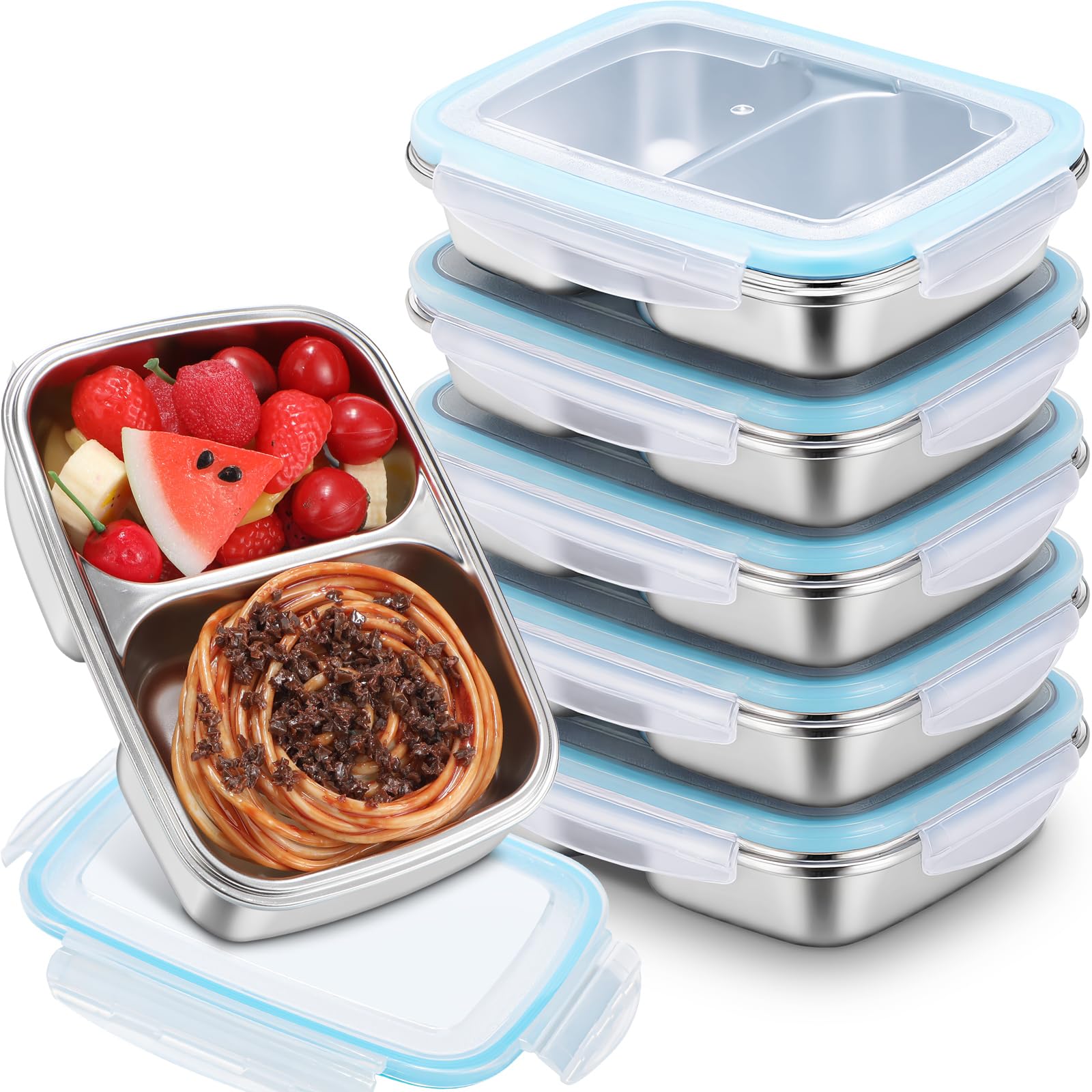 Amazon｜Tioncy 304ステンレススチール弁当箱6個 30オンス 食品保存